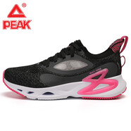 匹克跑步鞋女悅跑8代2025年春夏季網(wǎng)面透氣緩震回彈休閑慢跑鞋系列 黑色/熒光玫紅 35