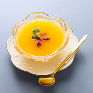 TENGTOO 甜品碗沙拉碗水果碗玻璃碗酸奶燕窩冰淇淋冰激凌雪糕日式櫻花 純色櫻花碗+金邊圓碟+金圓勺