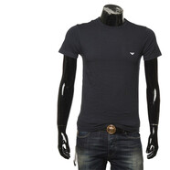 ARMANI/阿瑪尼 EA 男士簡(jiǎn)約休閑時(shí)尚短袖圓領(lǐng)T恤111267 CC717 深藍(lán)色圓領(lǐng) 410 L