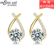 KRISTEN JUDI新款潮氣質(zhì)耳飾高級(jí)感水滴耳環(huán)女銀針小眾設(shè)計(jì)耳釘時(shí)尚飾品耳墜送女友老婆生日禮物 金色耳環(huán)一對(duì)-禮盒包裝實(shí)用禮物