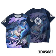 氧家崩星穹鐵道砂金黃泉刃花火流螢阮梅角色cos痛衣服游戲周邊T恤 灰色 25銀狼 3XL