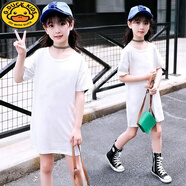 G.duck女童針織連衣裙春秋款新款秋裝洋氣秋季小女孩韓版公主裙子毛衣裙 純色 140 cm