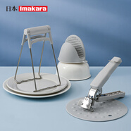 Imakara日本防燙夾取碗夾家用提盤器廚房餐具防滑隔熱手套砂鍋蒸菜夾子 硅膠隔熱墊兩個