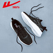 回力(Warrior)休閑鞋男舒適運動(dòng)鞋情侶款透氣網(wǎng)面鞋 0358 黑色 39 