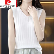 皮爾卡丹（pierre cardin）冰絲針織吊帶背心女夏季薄款V領(lǐng)修身打底衫寬松顯瘦內(nèi)搭無袖上衣 TT107#白色 2XL 【建議130-160斤】