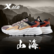 特步（XTEP）男鞋運動(dòng)鞋軟底網(wǎng)面鞋男透氣跑步鞋春夏季潮流新品男士休閑鞋子男 榛果色/沉香褐/棕灰色【皮面】 41