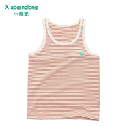 小青龍 寶寶背心薄款夏季背心寶寶吊帶內衣打底內衣小背心 橫條鐵銹紅 90 (建議80-90cm)