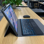 久宇 智能背光鍵盤(pán)適用華為Matepad Pro12.6英寸鍵盤(pán)2021平板電腦無(wú)線(xiàn)藍牙皮套鼠標保護套Pro支撐皮套 深夢(mèng)藍【七彩背光帶筆槽】金屬轉軸保護套 保護套+藍牙鍵盤(pán)+鼠標+觸控筆（白）