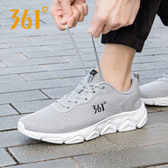 361°男鞋運(yùn)動(dòng)鞋男跑步鞋夏季361度男休閑鞋大碼網(wǎng)鞋軟底旅游鞋子 太空灰/曜石黑2262 39