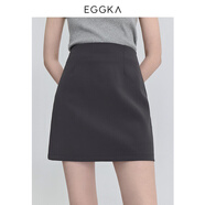 EGGKA 高腰純色半身短裙女夏季新款高級(jí)感時(shí)尚流行西裝通勤風(fēng)包臀a字裙 深灰色（春夏款）E24B3097AF M