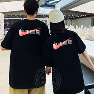 耐克（NIKE）男裝女裝 夏季情侶裝印花透氣運動服答題卡全對中高考滿分短袖T恤 HF6594-010/滿分/曬圖退5 XL (180/96A)