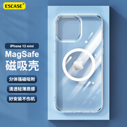 ESCASE 適用蘋果13mini手機殼iPhone13mini保護套magsafe磁吸充電殼超薄防摔殼男女款分體式 透明HTC-14