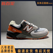 新百倫稀缺男鞋減震休閑運動情侶鞋真皮N字鞋N999復(fù)古跑步鞋子 灰橘色 NB999真皮斷|碼|特|價|處 42 標(biāo)準(zhǔn)運動鞋碼