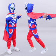 圣閑男童春秋套裝奧特曼衣服連帽護(hù)目鏡兒童酷炫運(yùn)動(dòng)兒童服裝 賽羅護(hù)目鏡套裝+雙面披風(fēng) 120