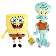 SPONGEBOB SQUAREPANTS海綿寶寶蜂蜜罐玩偶派大星毛絨公仔章魚哥抱枕掛件小蝸七夕禮物 30cm海綿寶寶+40cm章魚哥毛絨 cm