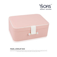 SOFISSofis首飾盒首飾收納盒飾品盒耳環(huán)兒童發(fā)飾盒多層歐式韓國簡約 粉紅色 220(長)/160(寬)/85(高)
