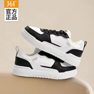 361°女鞋運(yùn)動(dòng)板鞋秋季時(shí)尚百搭低幫小白鞋透氣輕便休閑滑板鞋女 6624-2 361度白/曜石黑 39