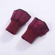 名矜男女加厚防臟羽絨服螺紋袖口厚棉服保暖袖套加長(cháng)松緊接邊彈力輔料 酒紅色加長(cháng)螺紋袖口