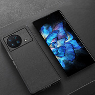 邁琪數(shù)碼（Maqi Star） vivoxfold+手機(jī)殼素皮防摔全包邊簡(jiǎn)約素皮十字紋個(gè)性創(chuàng)意保護(hù)套 【VIVOXFOLD】炫酷黑