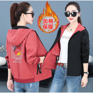 啄木鳥(niǎo)女士短外套女2025年秋季新款女裝秋裝休閑上衣春秋款百搭秋款秋冬 XZJ1908磚紅雙面穿(反面黑)短款1 L 適合95-110斤