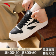 安踏（ANTA）輕松丨板鞋男鞋厚底小白鞋白色休閑鞋子輕便百搭運動鞋 紙莎白/黑-3 39