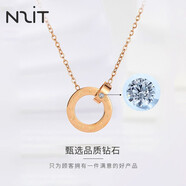 N2it手鐲女羅馬數字小蠻腰手鐲套裝兩件套玫瑰金色鑲鉆送女友生日禮物 羅馬數字鉆石項鏈