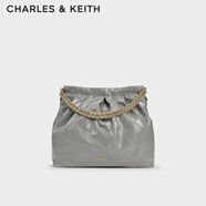 CHARLES&KEITH子母鏈條大容量流浪包托特包單肩斜挎包女包生日禮CK2-40671449 Grey灰色 L