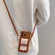 優(yōu)束 適用opporeno15pro手機殼K12x/11手提女reno9/8斜挎14/13/12/7掛繩6軟5/4se防摔3 棕色-水鉆蝴蝶波浪卡包+斜 OPPO R17