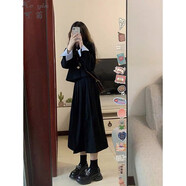 可茵（Keyin）連衣裙套裝女裝2024年新款春秋韓版拼色襯衣領(lǐng)西裝外套中長(cháng)款裙子 8618套裝 XL