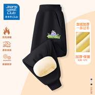 JEANSWEST CLUB真維斯集團(tuán)兒童冬季新款男童長(zhǎng)褲保暖女童運(yùn)動(dòng)褲中大童 黑-紫紫怪獸1 160