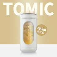 特美刻特美刻防摔水杯迷你玻璃杯2024新款男女茶水分離杯便攜茶杯 珠光白- 200ml