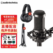 鐵三角（Audio-technica） AT2035電容麥克風(fēng)專業(yè)K歌錄音主播手機電腦直播聲卡套裝 搭鐵三角M30X耳機套裝