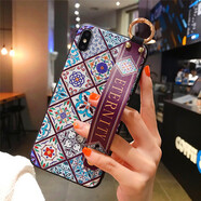 適用iPhone13Promax手機殼浮雕腕帶蘋果11保護套14民族風XS防摔12 青花瓷(腕帶) iphone6/6Splus
