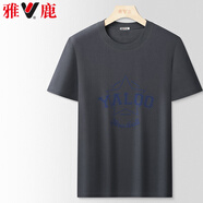 雅鹿【100%棉】純棉短袖親膚舒適中青年休閑T恤男