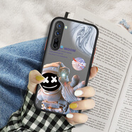 oppok7手機殼k7x新款男個(gè)性創(chuàng  )意全包簡(jiǎn)約防摔男款男生感磨砂硅膠硬殼男士手機套外殼卡通散 OPPOK7-【3D宇航員-神秘黑】送膜