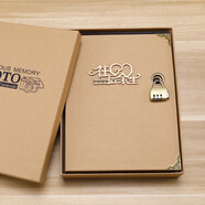 輕語(yǔ)青魚(yú)diy相冊 圣誕節禮品創(chuàng  )意洗照片情侶影集相冊薄相冊本手工自粘粘貼式紀念冊生日禮物送女生女友 密碼鎖【往后余生】+禮包+禮盒+防水插袋