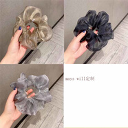 Mays Will大腸圈超火日韓虞書(shū)欣超仙網(wǎng)紗歐根紗扎發(fā)頭繩豬大腸微光發(fā)圈 3個(gè)裝(黑色+咖金+灰色)