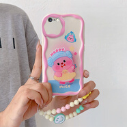 佩諾蘋果6P/7P/8Plus手機殼iPhone6s/7/8保護套卡通可愛可奶油硅膠帶支架手鏈款外殼 【本博.奶油殼】游泳小丑魚支架+手鏈 蘋果6p/6splus 版本
