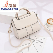 袋鼠女包手提包韓版潮個(gè)性時(shí)尚單肩斜挎包上班 米白色
