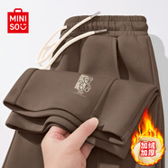 名創(chuàng  )優(yōu)品（MINISO）運動(dòng)褲女秋冬直筒2025年新款高腰休閑衛褲加絨厚闊腿褲保暖休閑褲 【加絨款】咖色(哈尼熊左下標) 2XL (體重150-170斤)