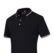 鼎跡 工作服t恤定制印字logo工衣翻領(lǐng)短袖文化衫夏季廣告衫企業(yè)訂制 1919黑色 M