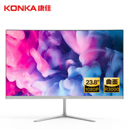 康佳（KONKA） 27英寸電腦顯示器游戲電競1080P高清HDMI臺(tái)式辦公液晶屏幕 23.8英寸/1080P/75HZ/曲面白色