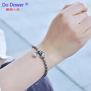 Do Dower 999足銀手鏈女招財貔貅足銀轉(zhuǎn)運(yùn)珠錢幣腳鏈復(fù)古鈴鐺情侶禮物送女 復(fù)古款 手鏈長18+2厘米延長鏈