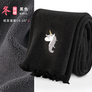 多妙屋女童打底褲秋冬兒童加絨加厚褲子中大童洋氣童裝81671黑色 120