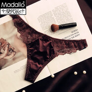 莫代爾新品歐美側鏤空蕾絲T字丁字褲絲滑錦綸性感低腰內褲女網(wǎng)紗短褲 歐美紅 均碼1.8-2.3尺83-120斤