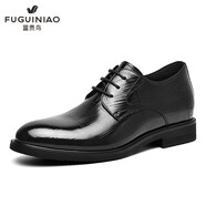 富貴鳥（FUGUINIAO）皮鞋男內(nèi)增高商務(wù)正裝真皮高端男鞋 黑色 250(40)