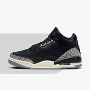 NIKE耐克Air Jordan 3 AJ3黑色 爆裂紋 減震防滑 女子休閑籃球鞋 CK9246-001 35.5