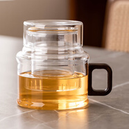 瓷牌茗茶具（cipaiming teaset）輕奢茶水分離茶杯家用高硼硅耐熱玻璃杯迷你墩墩杯帶過(guò)濾簡(jiǎn)約杯子 透明敦敦壺 400ml