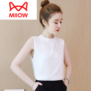 貓人（MiiOW）品牌 西裝內搭無袖背心白色雪紡打底衫春秋小吊帶女裝2025新款上 白色/設計感小眾/夏裝外搭 L