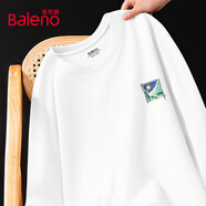 班尼路（Baleno）純棉T恤男長(zhǎng)袖春秋季淺米色內(nèi)搭上衣舒適簡(jiǎn)約oversize情侶體恤衫